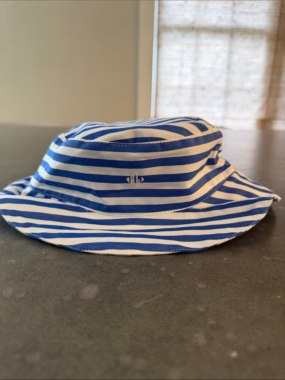 Ralph Lauren Blue and White Striped Kids Bucket Hat